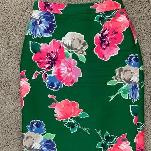 Kate Spade Green Blooms Floral Pencil Skirt